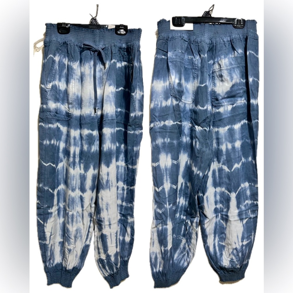 NWT American Eagle Womens Pants Blue White Jogger Tie Dye